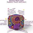 Sensory Activity Board:Sensory Activity Cube Silicone Fingertip Toys, for Kids & Adults Silence, No Confusion, Calm for Anxiety, ADHD & Autism |Portable 21 Strings |3 Years+(Purple)