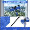 26FT High Window Washing Kit with Extension Pole, 2 in 1 Window Cleaning Squeegee Kit, Cobweb Duster with 5-20FT Telescoping Pole, High Reach Duster Kit for Outdoor, Indoor and Solar Panel Cleaning