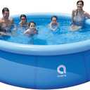 DIMAR GARDEN 10ft x 30in Inflatable Swimming Pool, Outdoor Round Top Ring Above Ground Pools