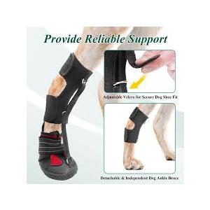 HAGGEMI Strap-On Drop Foot Brace (No Knuckling Boot Brace) for Dogs— Dog Knee Pads,Corrective Dog Shoes to Safely Lift Toes for Foot Issues, Arthritis, and improving Walking gait in DogsXS