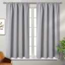 BGment Light Grey Blackout Curtains 54 Inches Long for Bedroom - Rod Pocket Thermal Insulated Drapes for Living Room Short Window Darkening Privacy, 42 x 54 Inch, 2 Panels