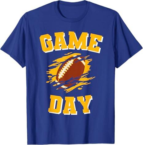 Game Day Kick Off Football Black and Yellow Team Fan T-Shirt XL