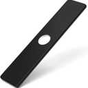 Matte Black Faucet Plate, Sink Hole Cover, Faucet Deck Plate 10 Inch 1 or 3 Hole Long Rectangle Cover Deck Plate Faucet Escutcheon for Bathroom Kitchen Vanity Sink Faucet Stainless Steel