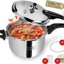 Premium 12 Quart Stainless Steel Pressure Cooker, Commercial Grade Luxury Cookware, Brand Quality Durability, Professional Performance for Large Families & Events