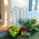 2 Pack Black Metal Trellis for Climbing Plants - 45" H x 15.9" W Garden Trellis for Roses, Vegetables, Flowers, Lawn, Backyard