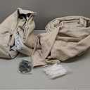 Pinch Pleat Beige 120 Inch Blackout Curtains for Living Room 2 Panels Set 100% Black Out Flax Burlap Beige Oatmeal Pleated Drapes Room Darkening Extra Long Luxury High Ceiling Windows Curtain 10FT