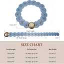 Western Leather Belts for Women Boho Waist Belt Cowgirl Disc Belts for Dress (Blue)