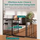 Cumbor 30.4-56.8" Extra Wide Baby Gate for Stairs, Dual Lock & Self-Closing Dog Gate Indoor, Easy Install Pet Gate for Doorways & Wide Openings, Easy Walk Thru Safety Proofing for Babies & Pets, Black