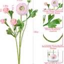 Dolicer Real Touch Ranunculus Artificial Flowers, 12Pcs 18 Inch Fake Peonies Artificial Flowers, Pink Faux Flower for Vase Faux Peony Bulk for Home Table Wedding Bridal Bouquet Decor