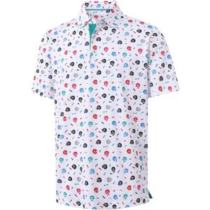 M MAELREG Mens Golf Shirt Short Sleeve Dry Fit Print Moisture Wicking Performance Patterns Collared Polo Shirt (L)