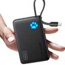 INIU 45W Power Bank, Fast Charging Portable Charger with Built-in USB C Cable, 10000mAh Small Type C Powerbank, Battery Pack for iPhone 17 16 15 14, iPad, Samsung S25 S24 etc Travel Camping Essentials