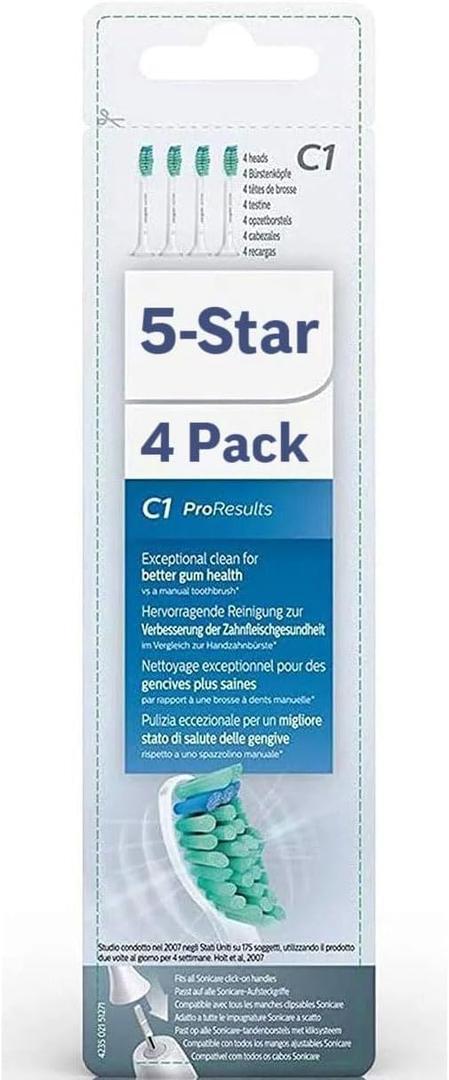 Compatible with C1 Sonicare Replacement Heads. Electric Toothbrush Heads Compatible with Sonicare Electric Toothbrush. 4 Pack, Blue