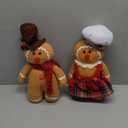 Christmas Decorations Indoor 12.6 inch Gingerbread Plush Ornaments Gingerbread Man Stuffed Animal Christmas Decor Gift for Kids Girls (Set of 2)