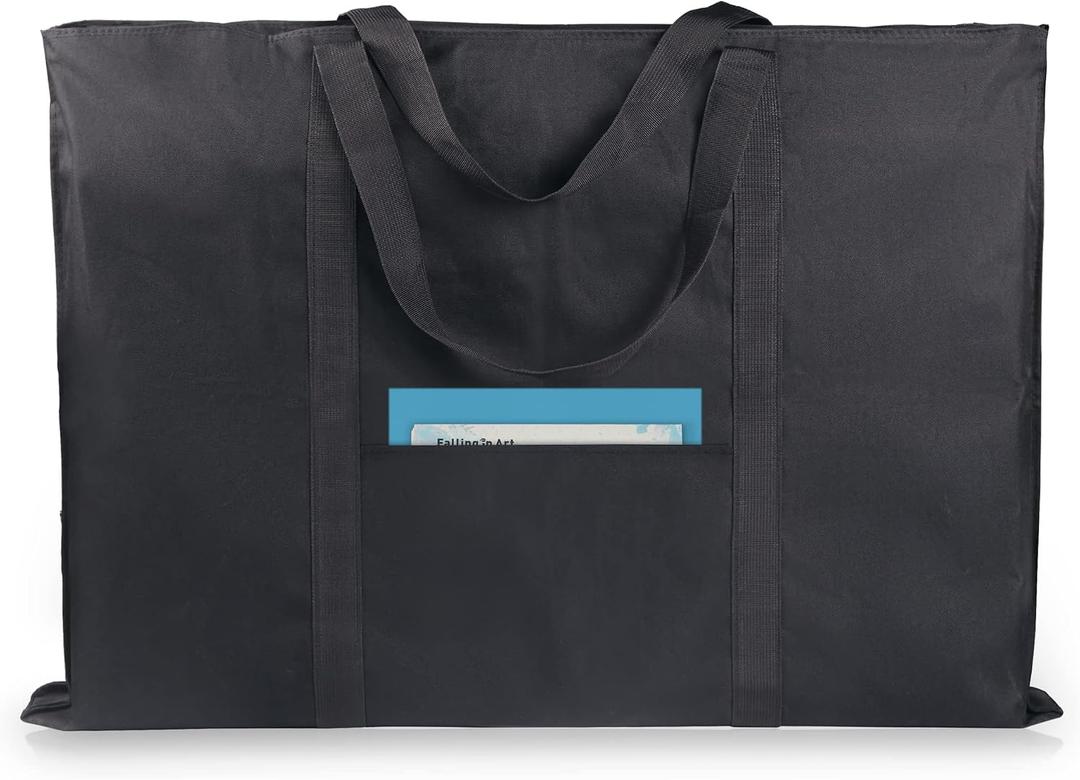 JJRING Dacron Light Weight Art Portfolio Bag, 24'' x 32'' for 23'' x 31'', Black Carrying Storage Case for Poster, Sketching, and Drawing