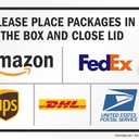 SmartSign 10 x 14 inch Please Leave Packages in The Box And Close The Lid Metal Sign with Delivery Logos, 40 mil Laminated Rustproof Aluminum, Multicolor, Made in USA