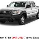 Coverado Tacoma Seat Covers Full Set, Faux Leather Seat Covers Custom Fit for 2005-2023 Toyota Tacoma Double/Crew Cab Base Prerunner SR5 Limited TRD Sport Interior Covers (Gray)