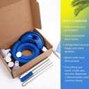 Outus Pool DIY Kit Stock Tank DIY Set for Starter Include Threaded Fittings, Vacuum Adapter, Inflatable Ring, Floating Chlorine Dispenser
