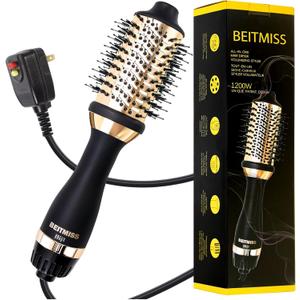 Blow Hair Dryer Brush: Detachable 4-in-1 with Ionic Technology, Brush-Blow-Dryer Oval Barrel with Ionic Technology Fluffy, Belowout-Hair-Volumizer