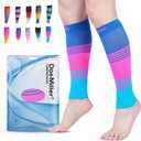 Doc Miller Calf Compression Sleeve for Men & Women – 20–30 mmHg Graduated Compression, Footless Compression Socks Alternative for Running, Shin Splints, Swelling, Varicose Veins –Calf Support, 1 Pair
