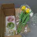 3 Pack Tulip Mason Jar Centerpiece Table Decorations, Kitchen Table Centerpieces for Dining Room, Spring Easter Coffee Table Decor with Tulips Artificial Flowers, Farmhouse Centerpieces for Tables (Pink,Yellow,White)