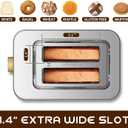 SEEDEEM Toaster 2 Slice, Touch Control Screen, Smart Stainless Toaster, 6 Shade Setting, 6 Bread Selection, Countdown, Removable Crumb Tray, 900W, Pearl White