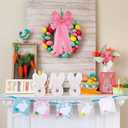 2 Pcs 20 x 10 Inch Large Pink Burlap Bows Easter Wreaths Bow for Gift Wrapping Spring Tree Topper Front Door Home Decorations (Pink)