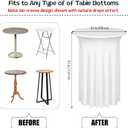 Kochorie 4 Pieces Cocktail Table Skirt Round Cocktail Table Covers 32 x 43 Inch Spandex Stretch High Top Table Cloth for Wedding Table Bar Banquet Party Supplies (White)