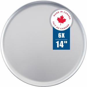 Norjac 14 Inch Pizza Pan, 6 Pack, Round Aluminum Pans, Baking Tray for Oven, Rust-Free, Durable & Long Lasting