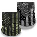 Controller Gear Neck Gaiter Face Mask Scarf- Camo Flag/Eagle 2-Pack, Made in the USA Sun & Dust Protection, Sport Bandanas for Fishing, Motorcycling, Running - Not Machine Specific