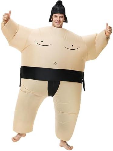 BROWNYEW Inflatable Sumo Wrestling Suits, Sumo Costume Adult, Blow up Costume, Inflatable Halloween Costumes for Men/Women