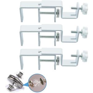 Outside Mounted Blinds Curtain Rod Bracket Attachment, 1.3 - 2 inches Wide Track, Tool - Free & Drill - Free, with Installation Guide and Curtain Magnet Buckle White-3pcs(US patent application)