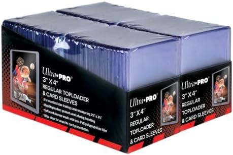 Ultra PRO 3" x 4" Clear Regular Toploaders for Cards with Card Sleeves Bundle Standard Size 200ct Trading Baseball Toploader Card Sleeve Protectors