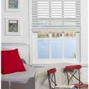 White Cordless Faux Wood Blinds for Windows - 32 in. W x 64 in. L