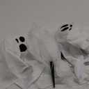 JOYIN Halloween Outdoor Decorations White Ghost Garden Stakes with Light Up Design (3 Packs), Cloth Ghost for Halloween Lights, Graveyard Yard Lawn Decorations