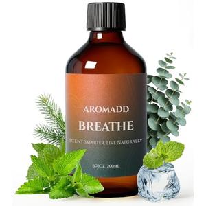 Aromadd Breathe Diffuser Oil 6.76 Fl Oz (200ml), Light Aroma Diffuser & Hotel Fragrance Diffuser Oil, Essential Oil Ideal for Anyone Who Loves a Fresh Scent Without Heavy Fragrance