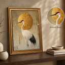 Framed Japanese Zen Crane Wall Art 16x24in