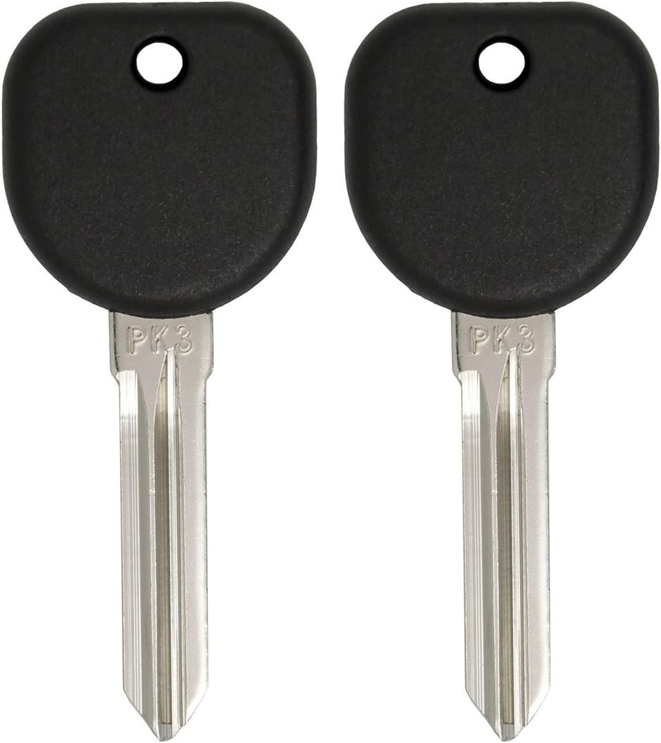 Keyless2Go Replacement for New Uncut PK3 Transponder Ignition Car Key B107 PT04 (2 Pack)