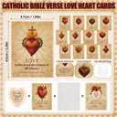 Gerrii 60 Set Easter Heart Christian Tokens Gift Jesus Love Wooden Religious Pocket Hugs Catholic Cards Bible Verse Token Bookmark for Church Friend Religious Party Goodie Bag Filler (Wood Color)