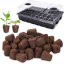40 Pcs Grow Sponges with Tray, Starter Plugs for Seeds or Cuttings, Great for Soil, Tray or Planting Pods Plant Rooter, Promotes Herbs, Vegetables and Flowers Growth
