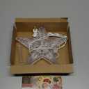 Christmas Tree Topper Lighted Star with Built-in 10 Replaceable Bulbs, 9.5 Clear Five-Pointed Star Tree Topper Plug in for Indoor Office Xmas New Year Holiday Tree Decoration, Warm White