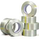 Valley'sYuMiao 6 Pack Mono Filament Strapping Tape, 2 in60yds, Reinforced Strapping Fiberglass Packing, Clear Heavy Duty Wearproof Tape, Extra Thickness 5.5 mils