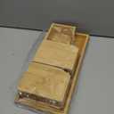 Bamboo Desk Vanity Tray, 7 Pieces Adjustable Pen Holder Stationery Caddy, Bathroom Vanity Organizer Set, Sturdy Countertop Tray Storage Boxes Office Supplies for Makeup Small Items Home Kitchen