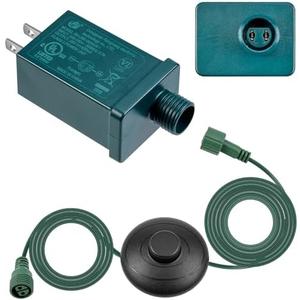 TS-18WL29V LED Power Supply with On/Off Foot Switch,UL Listed LED Transformer Replacement Class 2 Power Supply,IP44 Low Voltage Transformer Adapter for Christmas Tree Light,Holiday String Light