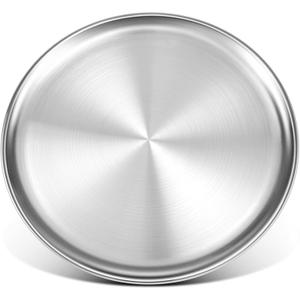 Yuiicaov Stainless Steel Pizza Pan 16 inch, Pizza Pan for Oven, Steel Pizza Tray, Thick Round Pizza Plate Pizza Baking Sheet, Easy Clean & Dishwasher Safe, Set of 1