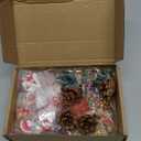 Roowest 96 Pcs Miniature Ornaments for Snow Globe Kit DIY Christmas Village Decoration Christmas Figurines Mini Ornaments with Snowman Reindeer Santa Claus Snowflake(DarkGreen Teal Beige Sliver Pink)