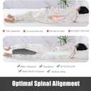 ROYALAY Half Moon Bolster Knee Pillow for Legs, Knees, Lower Back and Head, Adjustable Semi Roll Round Lumbar Support Pillow for Bed Sleeping, Health Large Half Moon Pillow for Reduce Pressure,Gray