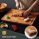 XXX Large Bamboo Cutting Board with Non Slip Feet and Over Sink Butcher Block Chopping Board Nice Solid Thick Wooden Juice Groove Huge Big XXl xlarge Best Hardwood Kitchen Counter Organic, 24*18 in