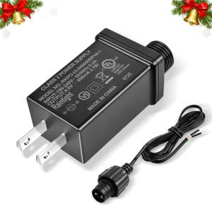 4.5V 2.7W 0.6A Class 2 Power Supply, AC to DC Low Voltage Transformer, IP44 Inflatable Power Adapter for LED Strip Lights, Christmas Decorations, Indoor/Outdoor Use, UL Listed