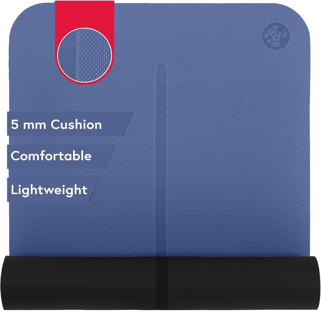 Manduka Begin Yoga Mat 68" - 5mm Cushioning | Comfortable, Lightweight & Reversible with Alignment Stripe | Budget-Friendly | 68 x 24 inches