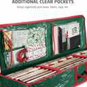 3 x ZOBER Gift Wrapping Paper Organizer Storage - 40" Gift Wrap Storage Containers with Interior Pockets for Bows, Tags & Ribbons - Wrapping Paper Holder, Waterproof, Fits 24 Standard Rolls, Green